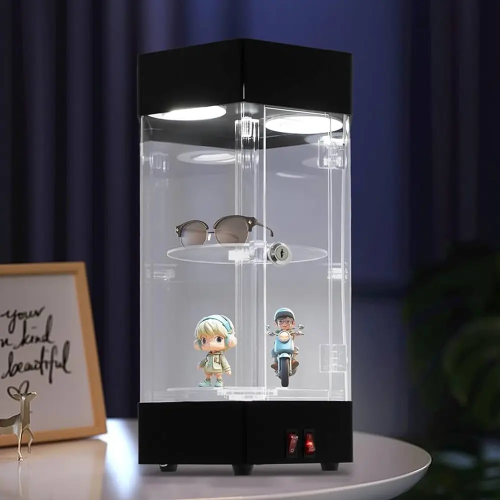 Printed Acrylic LED Light Rear Mirror Rotating Figure Case