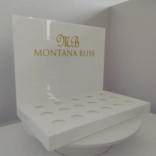 Printed Luxurious Acrylic POS Skincare Display Stand