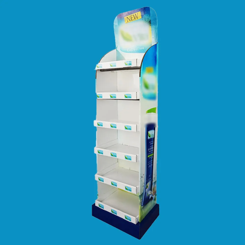 Custom Blue and White Six-Shelf Display Wholesale