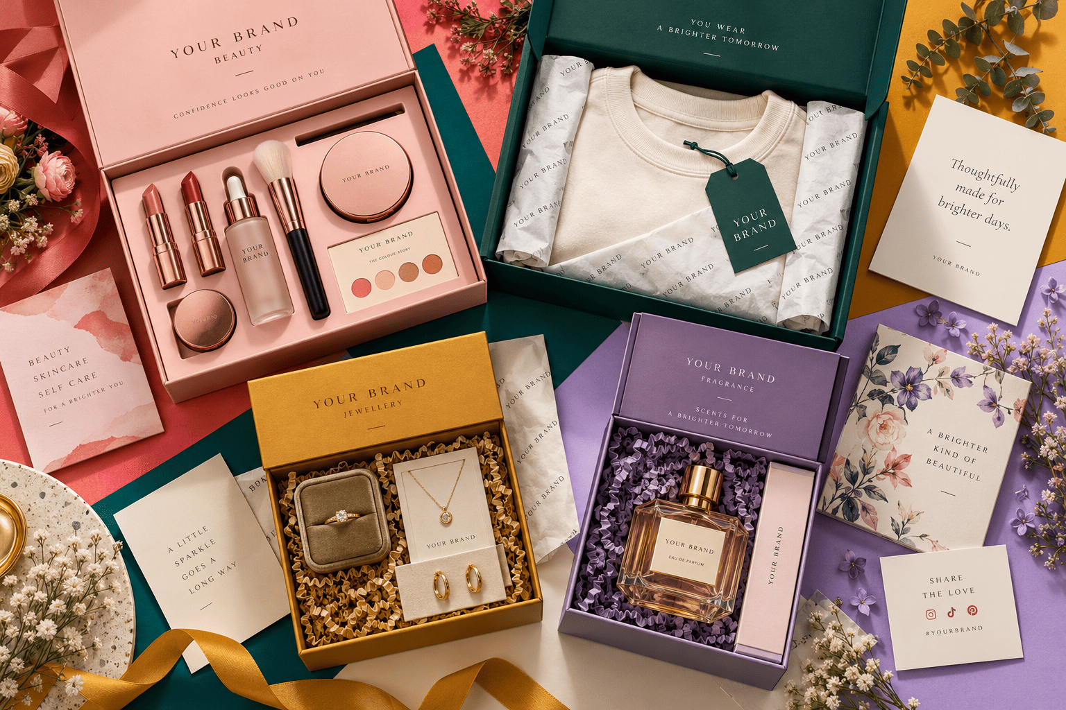 Luxury Branded Unboxing Flat Lay Luxury Branded Unboxing Flat Lay