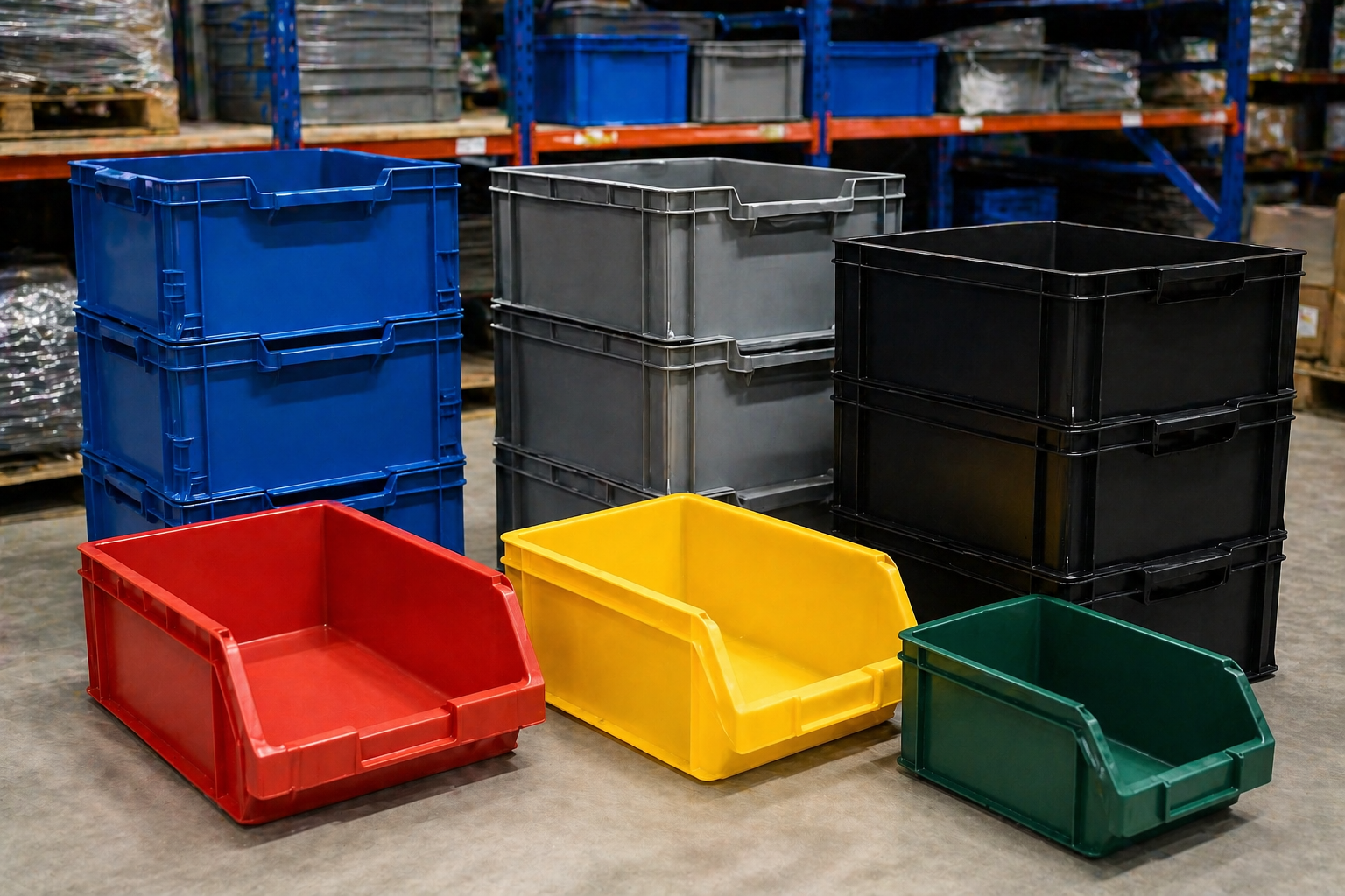 Industerial stackable storage boxes